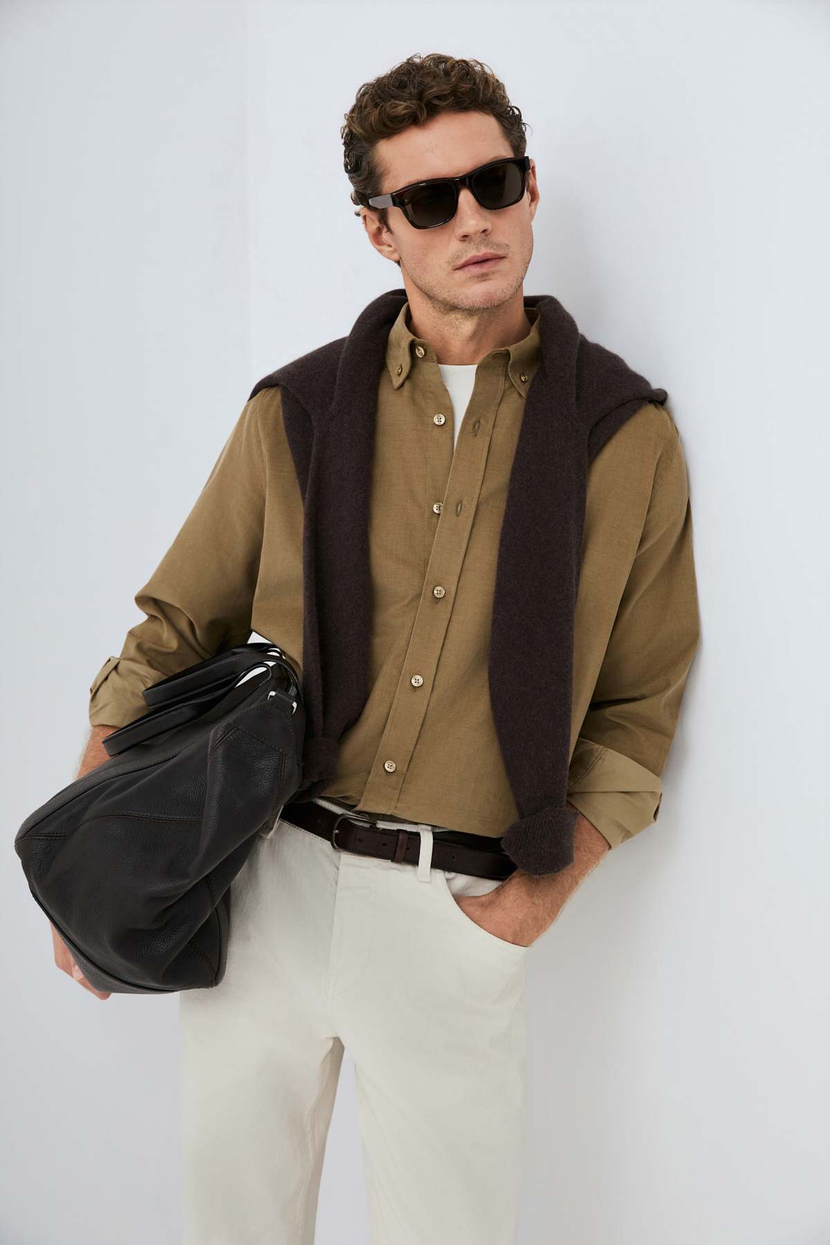 Danıel Men Basic Shirt Regular Fıt Camel - LUFIAN