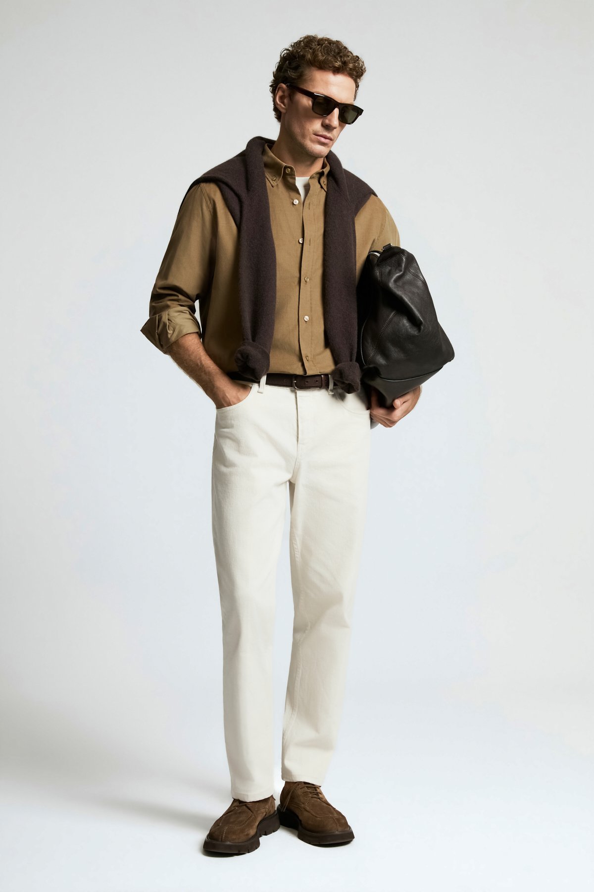 Danıel Men Basic Shirt Regular Fıt Camel - LUFIAN