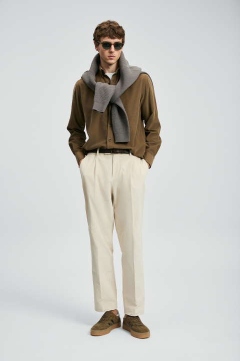 Drew Erkek Basic Gömlek Regular Fit Deve Tüyü - Lufian (1)