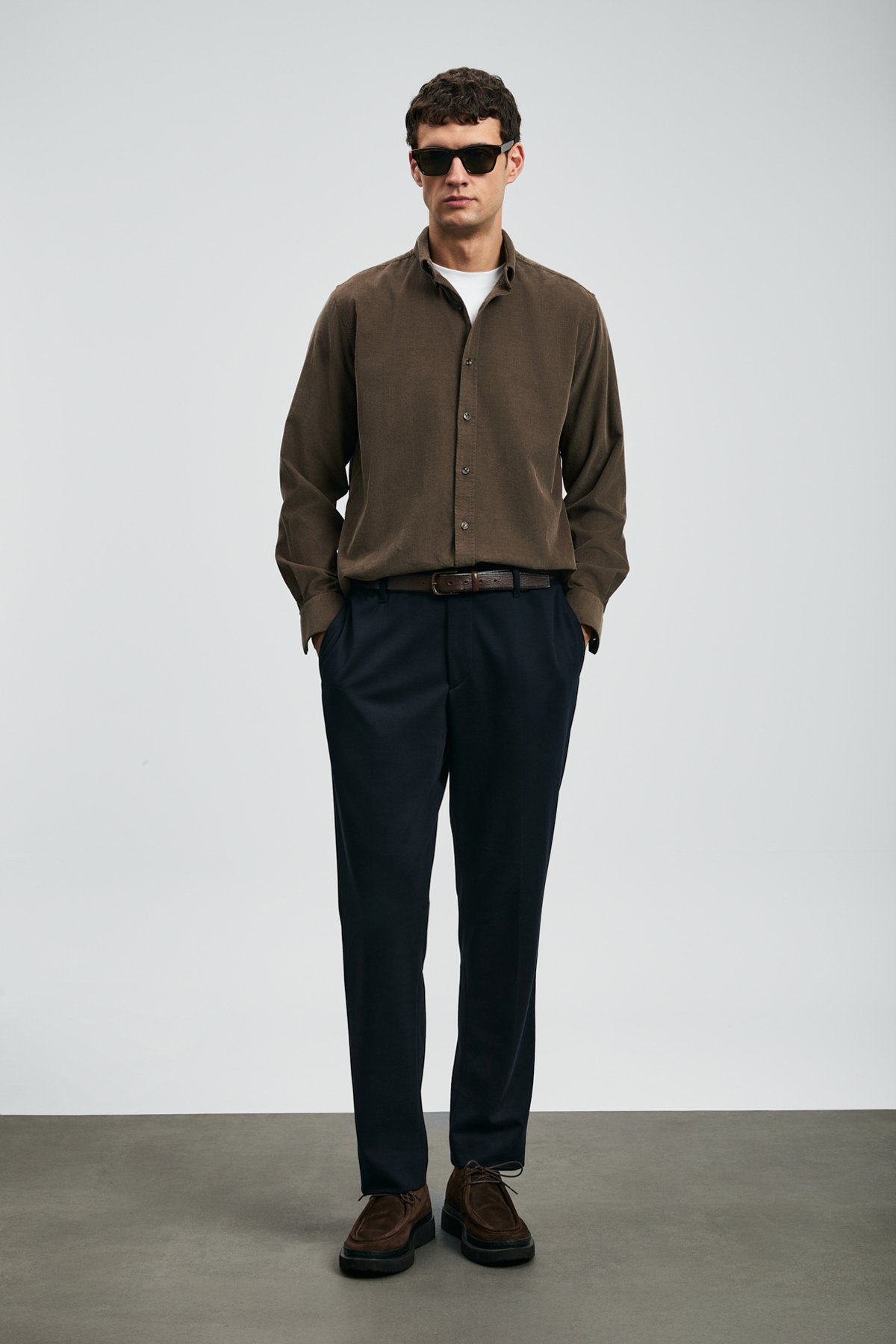 Danıel Men Basic Shirt Regular Fıt Khakı - Lufian
