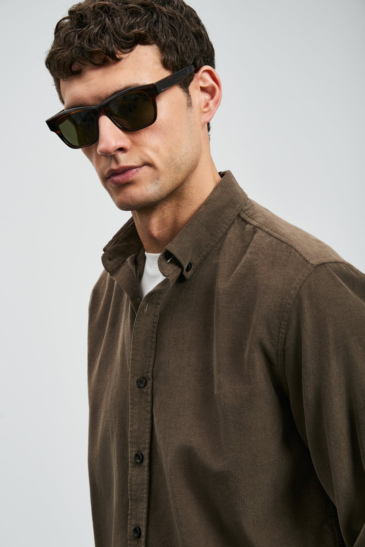 Danıel Men Basic Shirt Regular Fıt Khakı - Lufian (1)