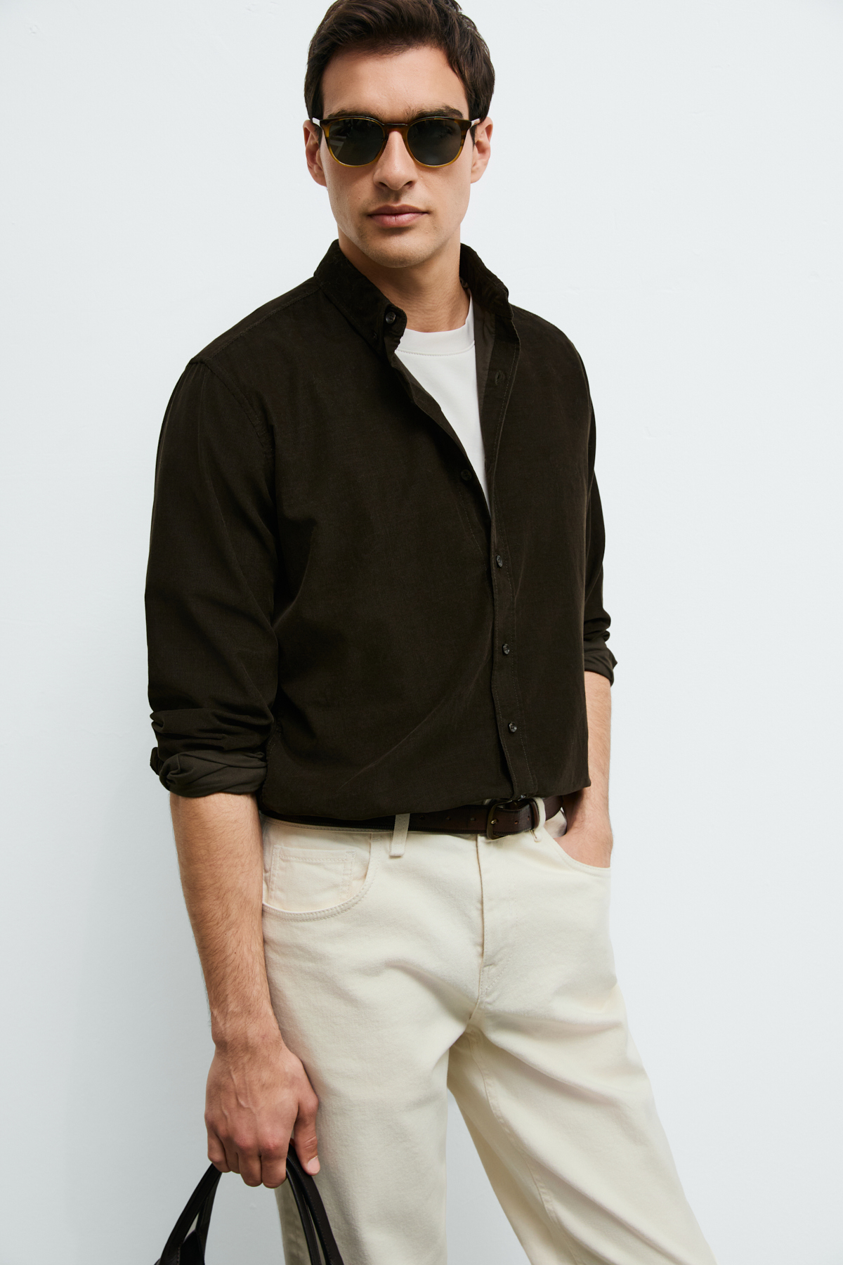 Danıel Men Basic Shirt Regular Fıt Brown - LUFIAN