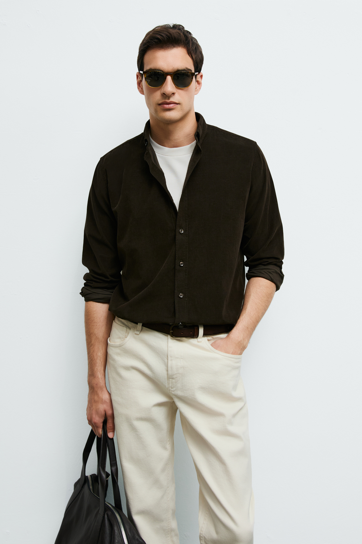 Danıel Men Basic Shirt Regular Fıt Brown - LUFIAN