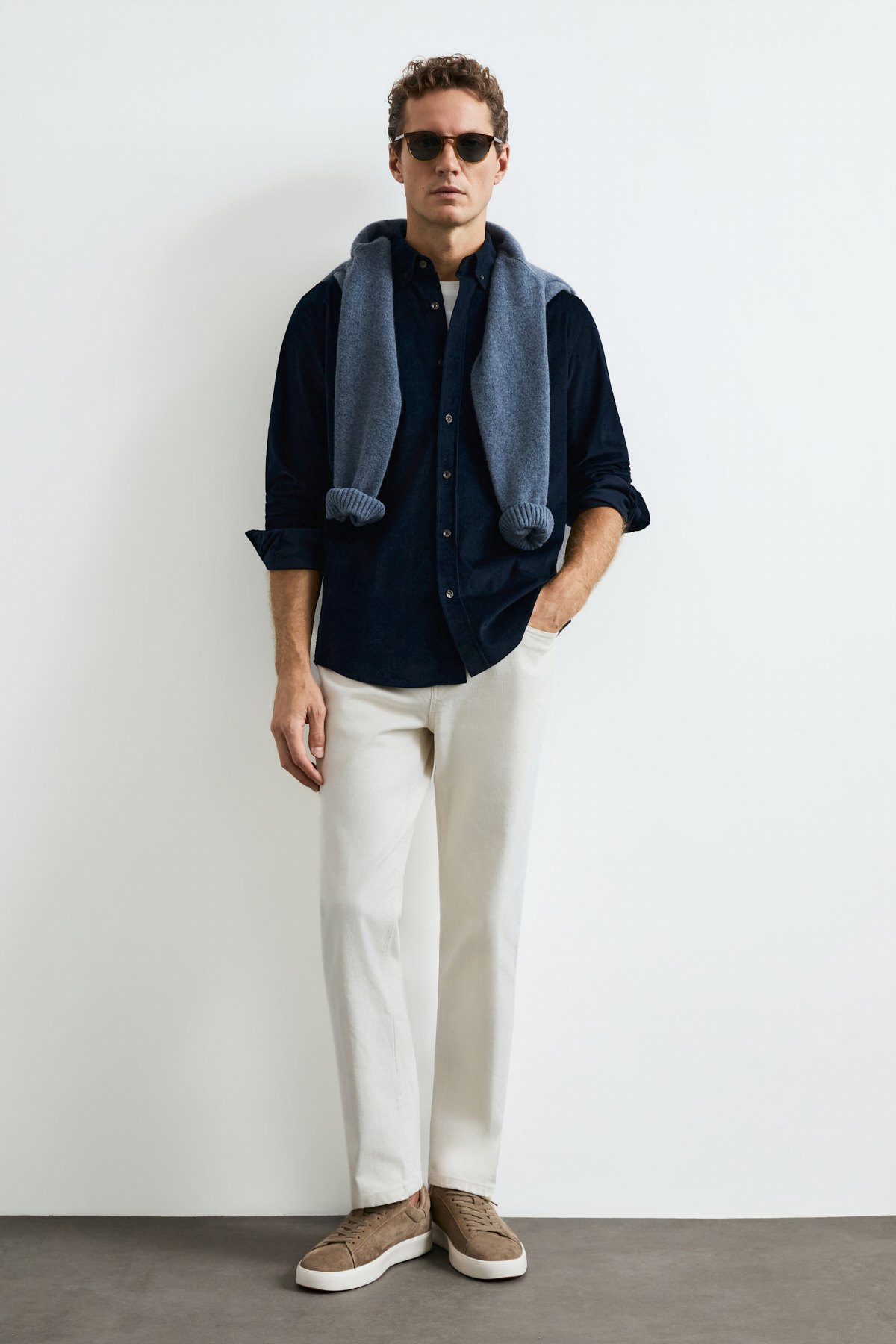 Danıel Men Basic Shirt Regular Fıt Navy - LUFIAN