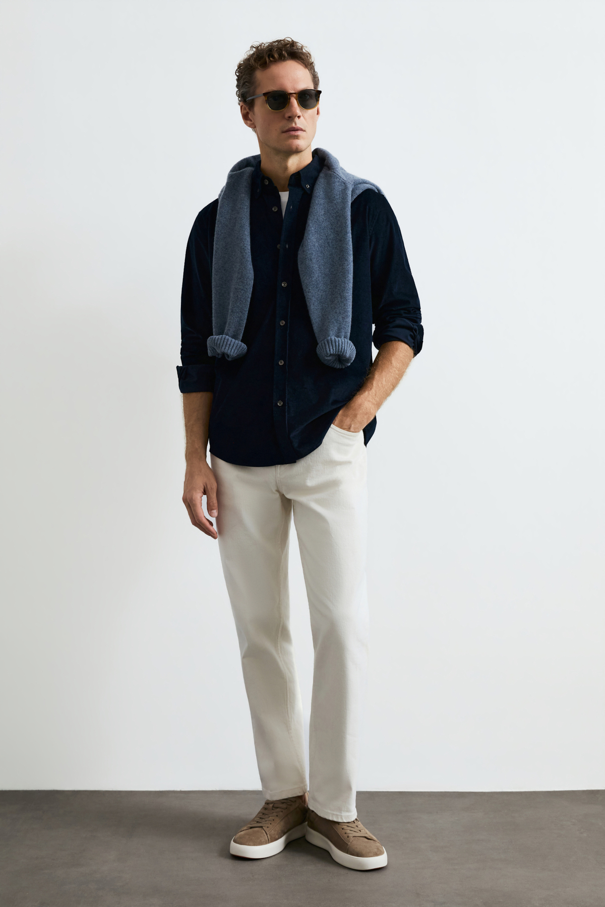 Danıel Men Basic Shirt Regular Fıt Navy - LUFIAN