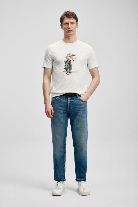 Duck Modern Grafik Tişört Kırık Beyaz - LUFIAN