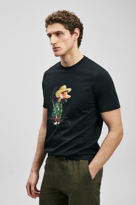 Duck Modern Grafik Tişört Siyah - LUFIAN