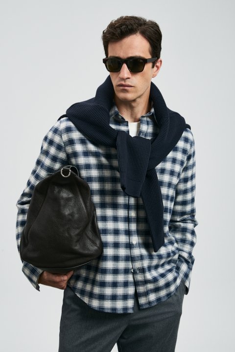 Danıel Men Basic Shirt Regular Fıt Navy - Lufian (1)