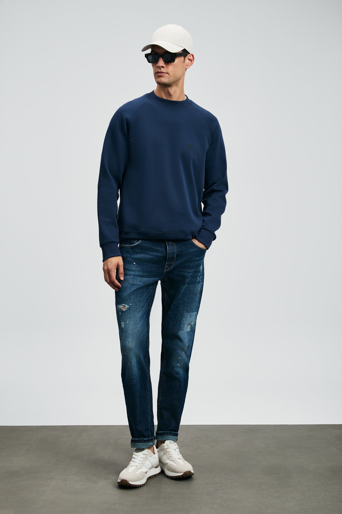 Edgar Spor Jean Erkek Pantolon Slim Fit Mavi - Lufian