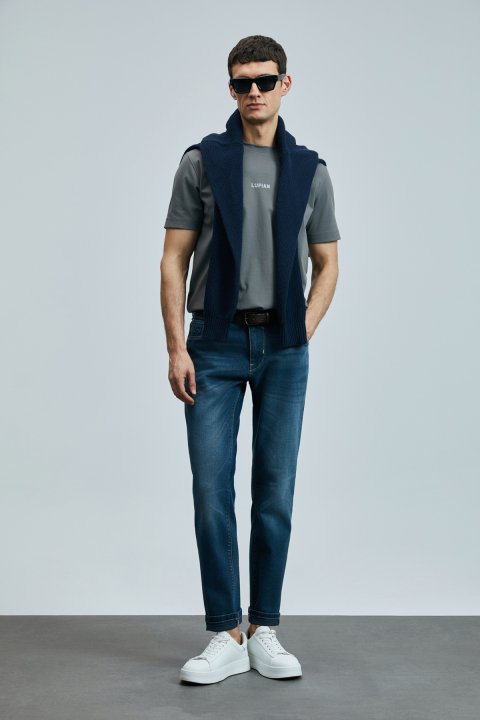 Eduard Smart Jean Erkek Pantolon Slim Fit Mavi - Lufian (1)