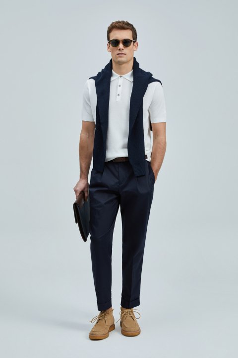 Edwın Men's Modal Blend Sweater Off White - Lufian