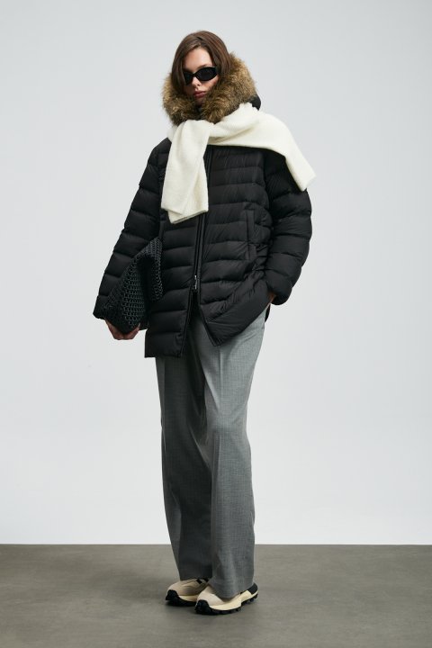 Elıt Kaz Tüyü Kadın Mont Siyah - Lufian (1)