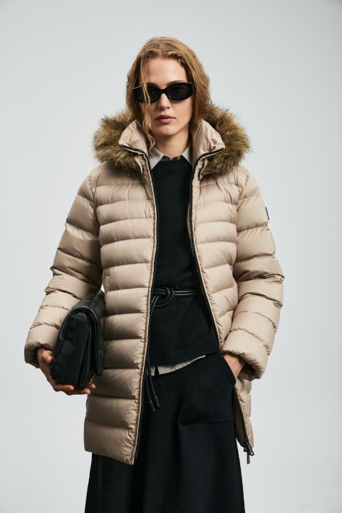 Elıt Goose Down Women's Coat Beige - Lufian (1)