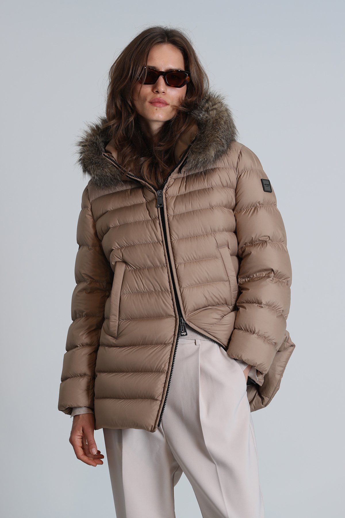 Elıt Goose Down Women's Coat Beige - LUFIAN