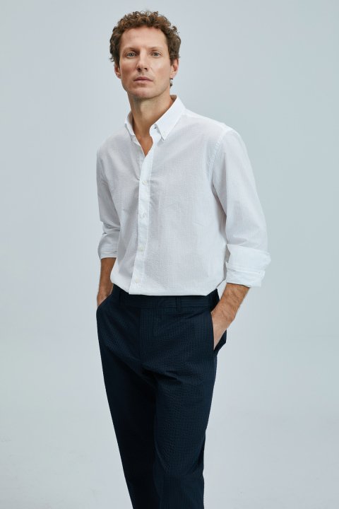 Ellery Erkek Basic Gömlek Regular Fit Beyaz - Lufian