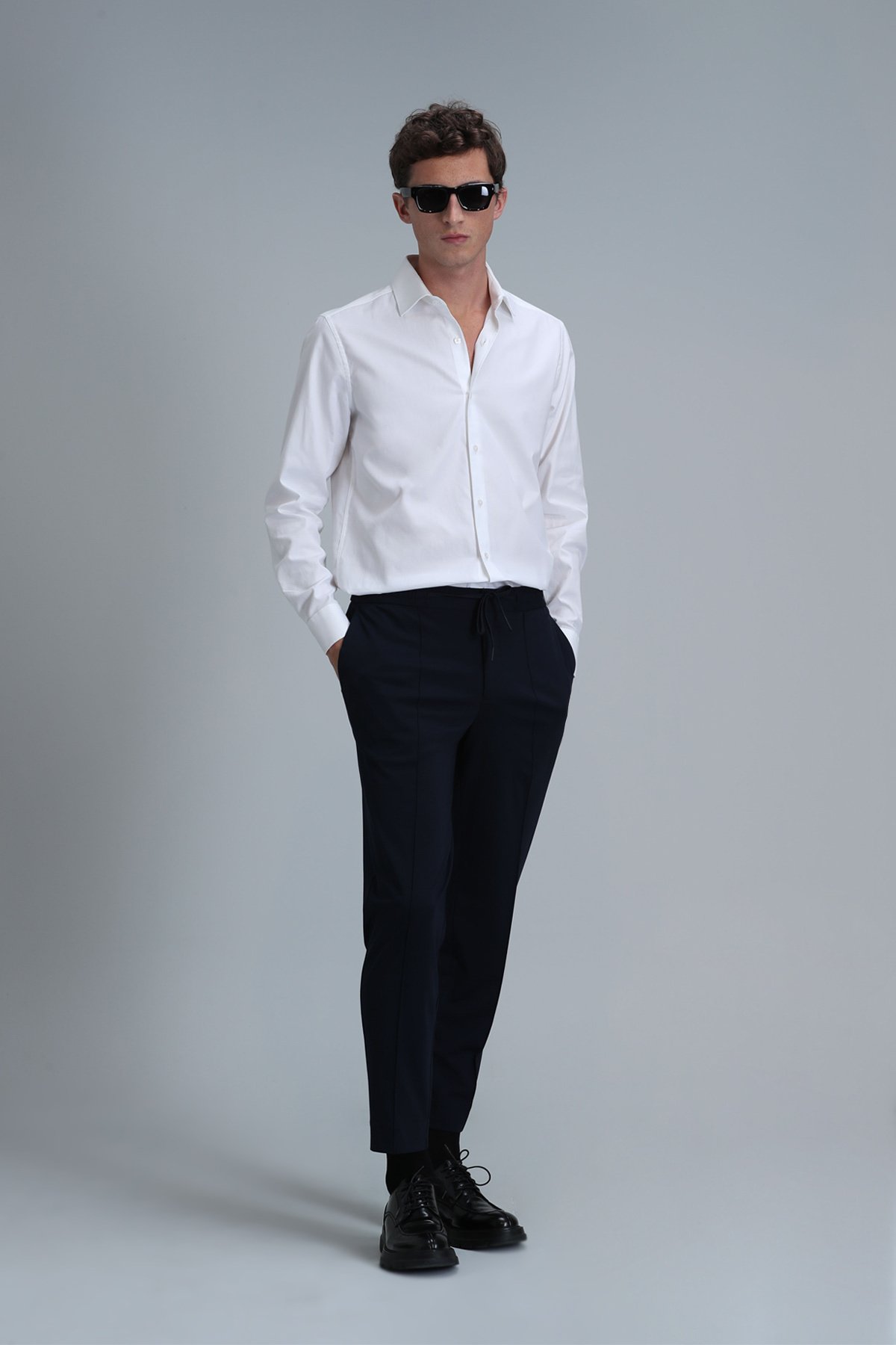 Emir Erkek Basic Gömlek Comfort Slim Fit Beyaz - Lufian (1)