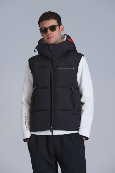 Emir Kaz Tüyü Erkek Yelek Siyah - Lufian