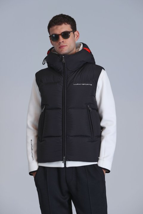 Emir Kaz Tüyü Erkek Yelek Siyah - Lufian