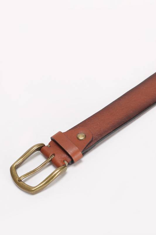 %100 Deri Erkek Kemer Mens Leather Belt Taba - 2