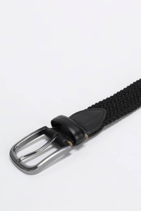 100% Polyester Men's Belt Mens Knitting Belt Black - 2