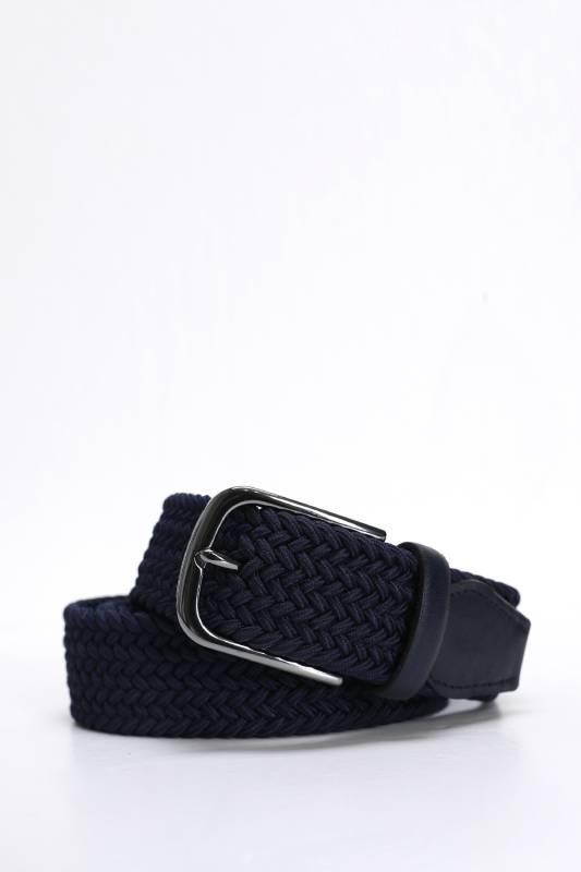 100% Polyester Men's Belt Mens Knitting Belt Navy - 1