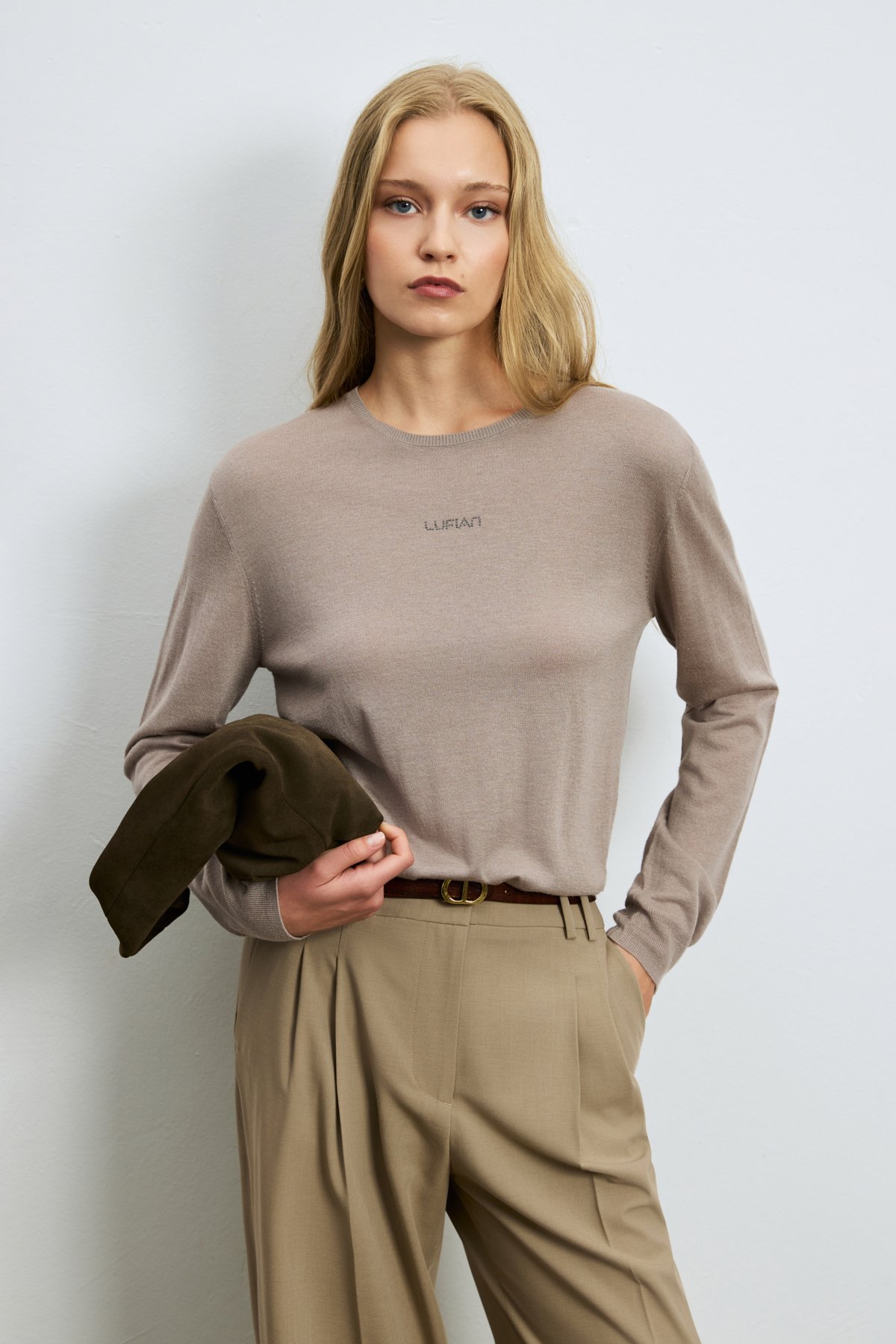 35% Acrylıc 27% Polyester 21%ptt 9% Nylon 6% Camel 2% Spandex Beıge - LUFIAN