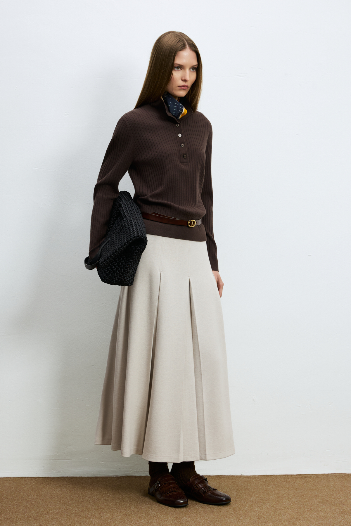 35% Acrylıc 27% Polyester 21%ptt 9% Nylon 6% Camel 2% Spandex Brown - LUFIAN