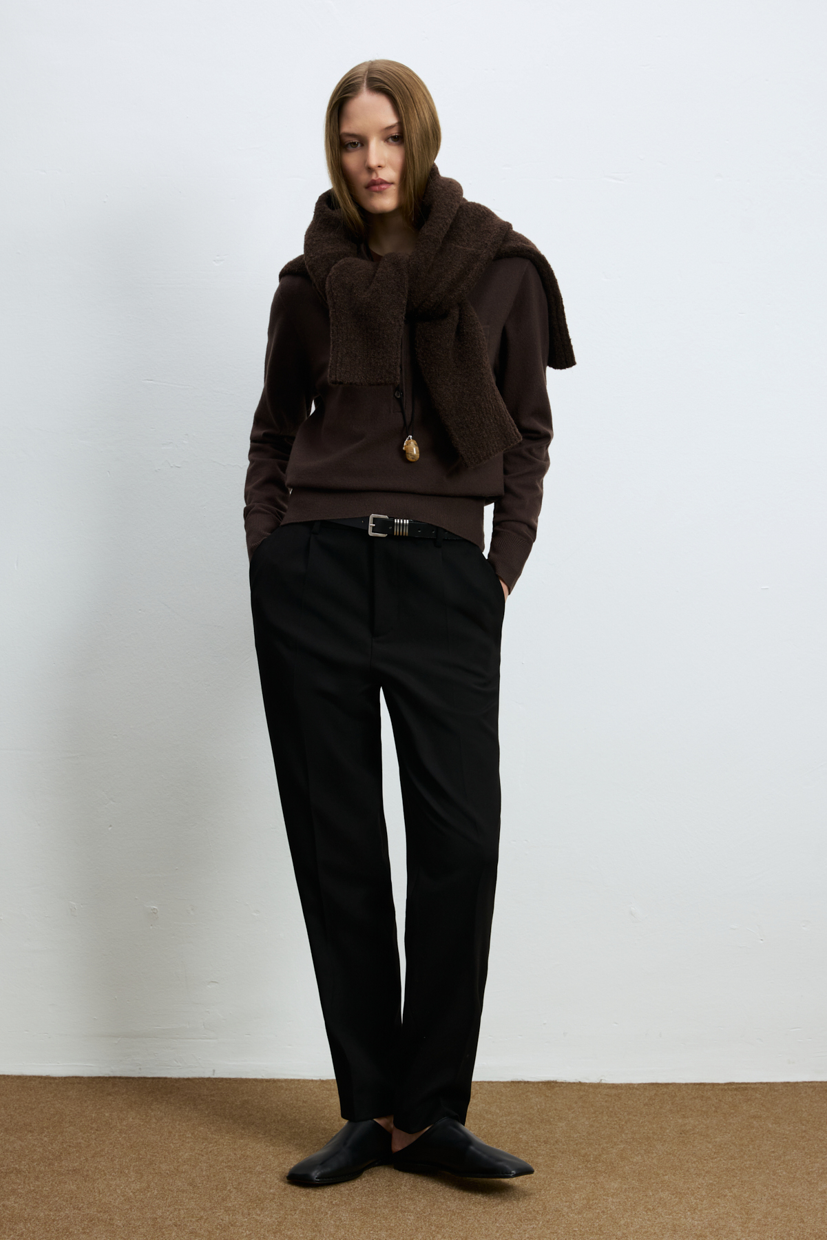 35% Acrylıc 27% Polyester 21%ptt 9% Nylon 6% Camel 2% Spandex Brown - LUFIAN
