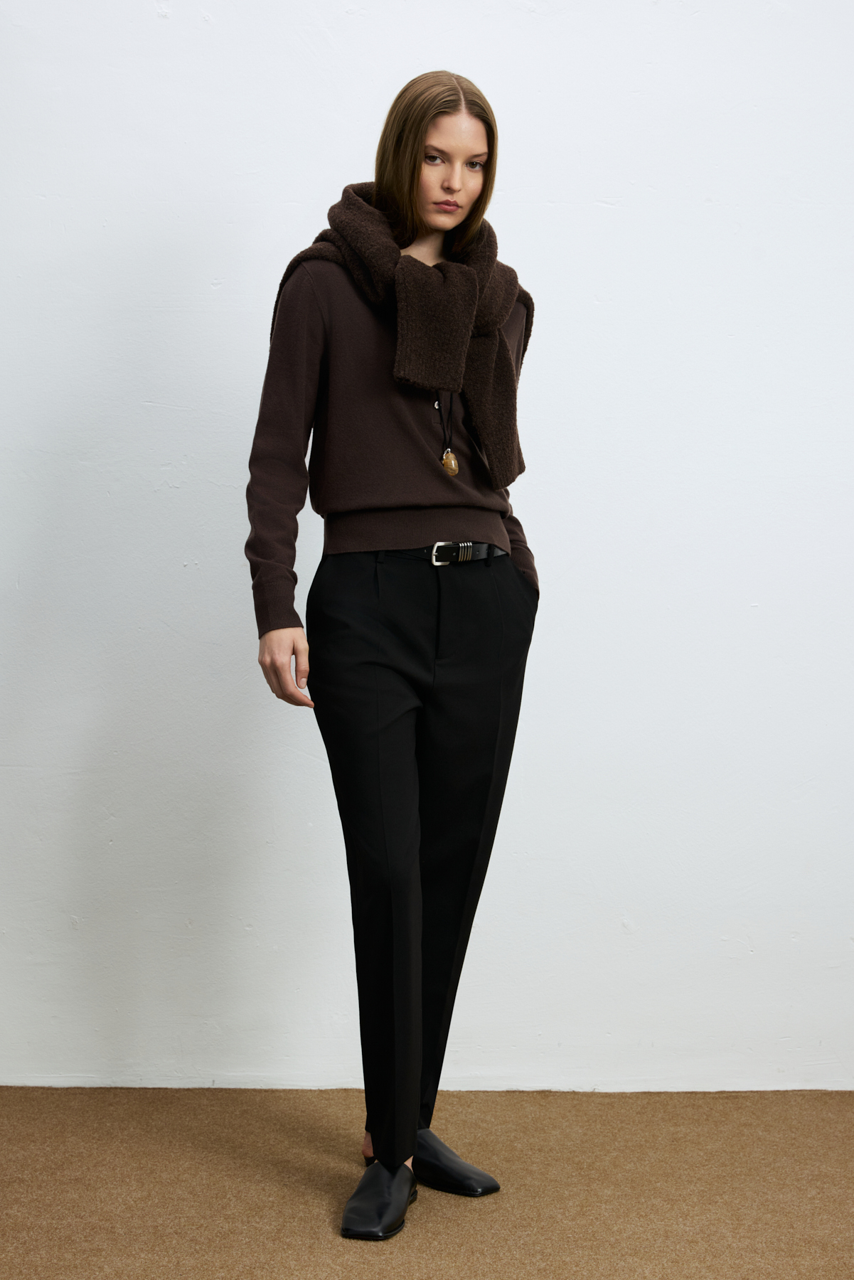 35% Acrylıc 27% Polyester 21%ptt 9% Nylon 6% Camel 2% Spandex Brown - LUFIAN