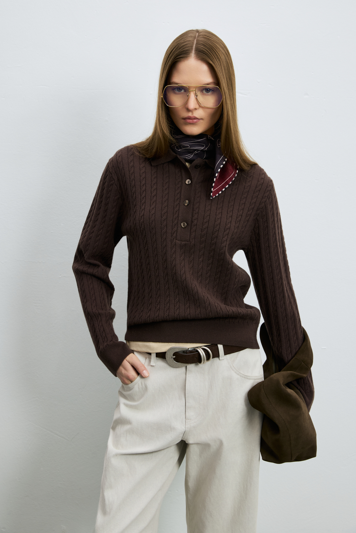 35% Acrylıc 27% Polyester 21%ptt 9% Nylon 6% Camel 2% Spandex Brown - LUFIAN