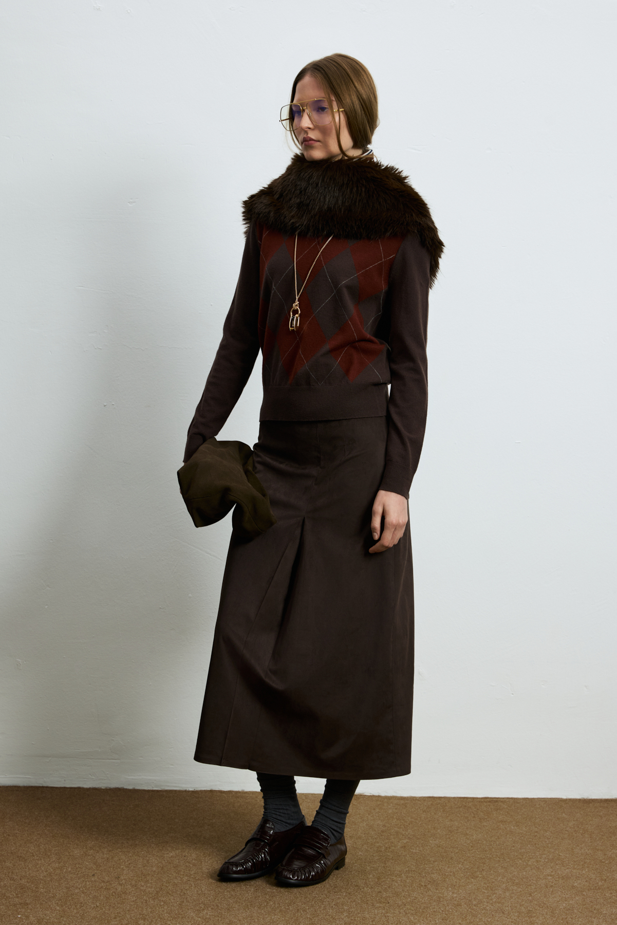 35% Acrylıc 27% Polyester 21%ptt 9% Nylon 6% Camel 2% Spandex Brown - LUFIAN