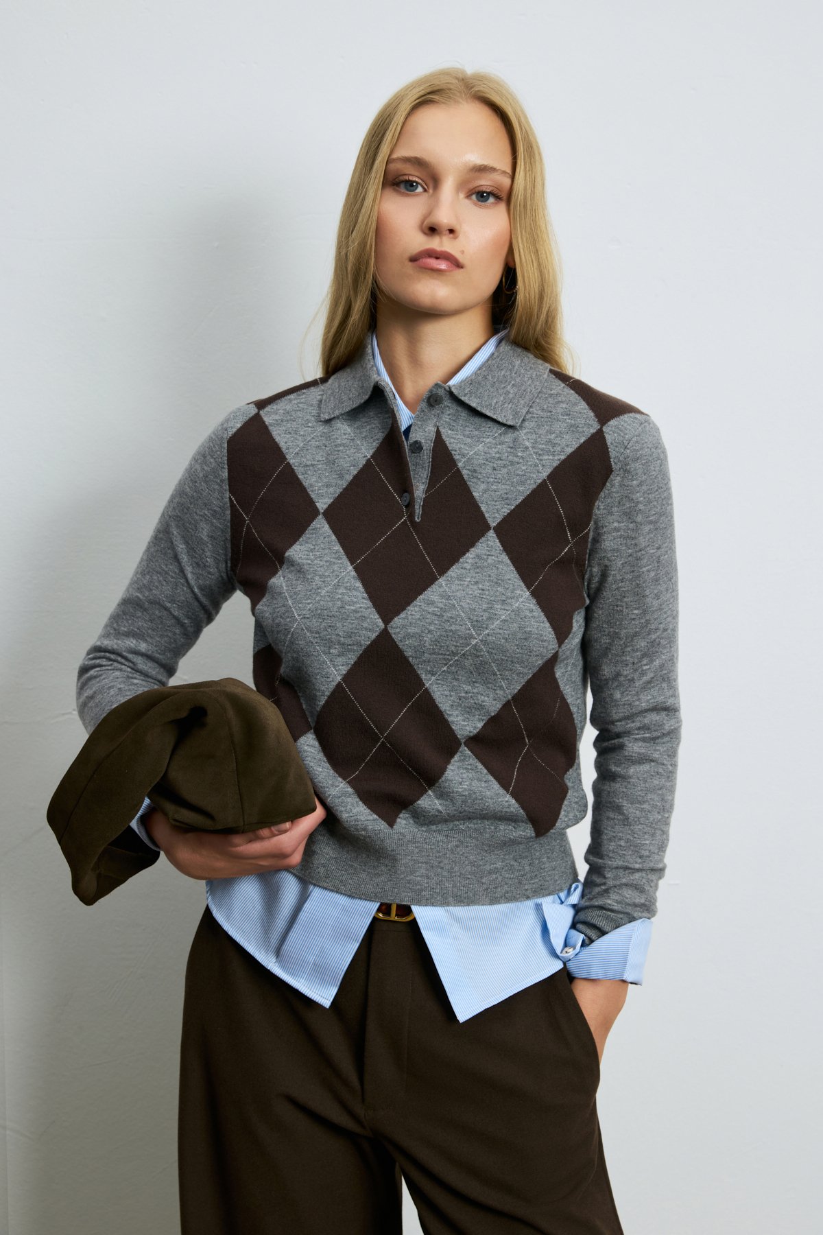 35% Acrylıc 27% Polyester 21%ptt 9% Nylon 6% Camel 2% Spandex Grey - LUFIAN