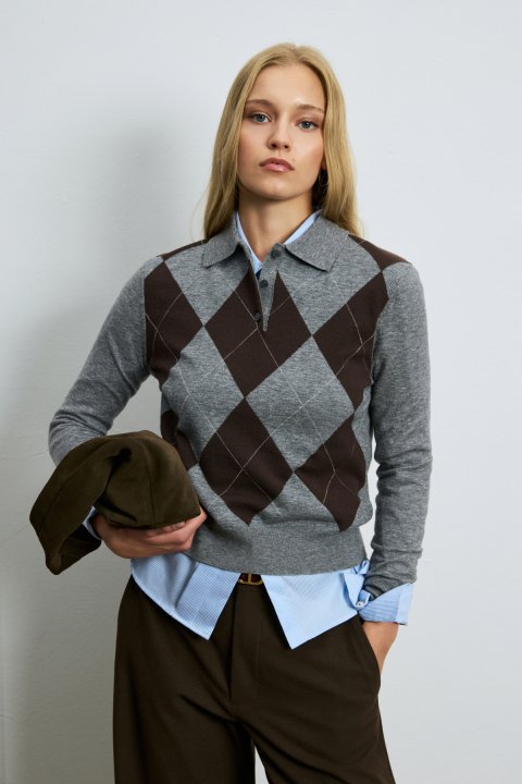 35% Acrylıc 27% Polyester 21%ptt 9% Nylon 6% Camel 2% Spandex Grey - LUFIAN