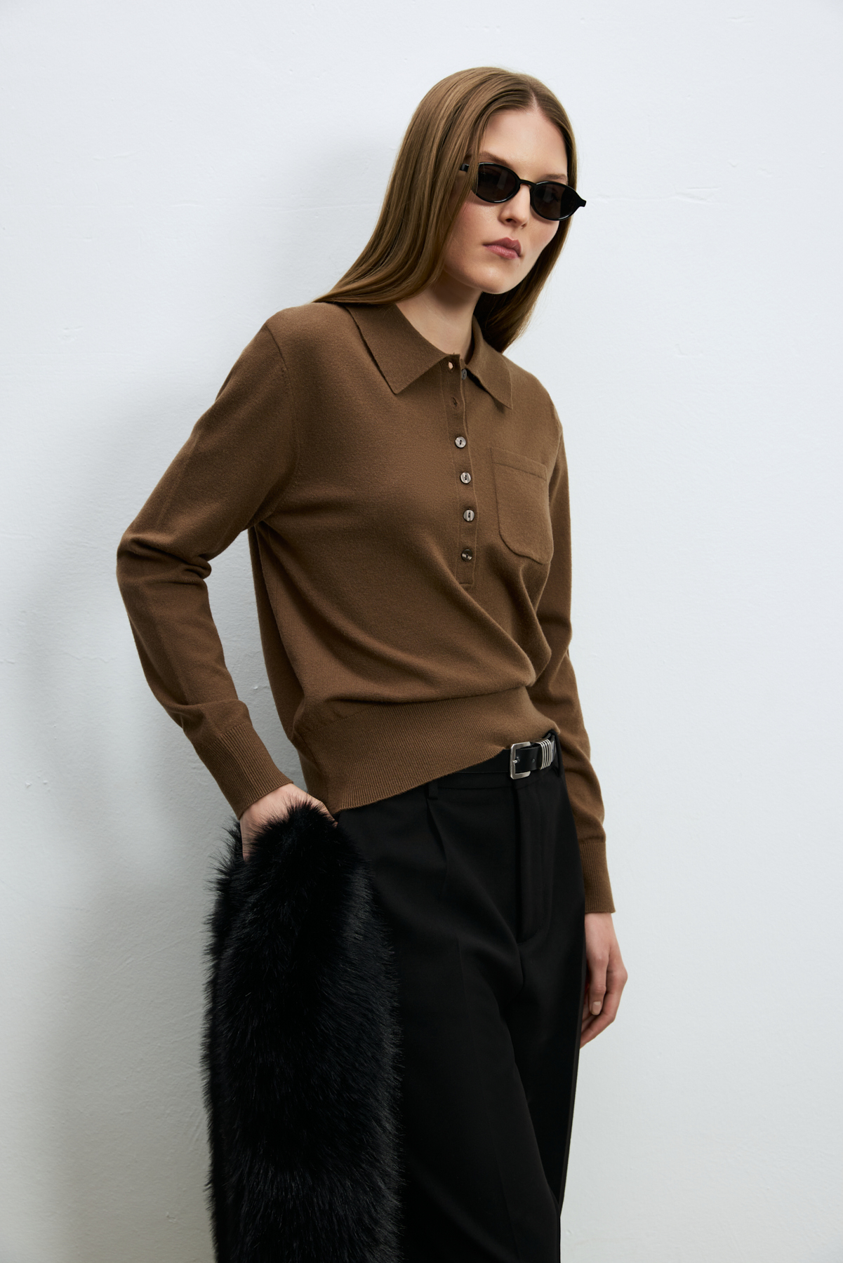 35% Acrylıc 27% Polyester 21%ptt 9% Nylon 6% Camel 2% Spandex Lıght Brown - LUFIAN