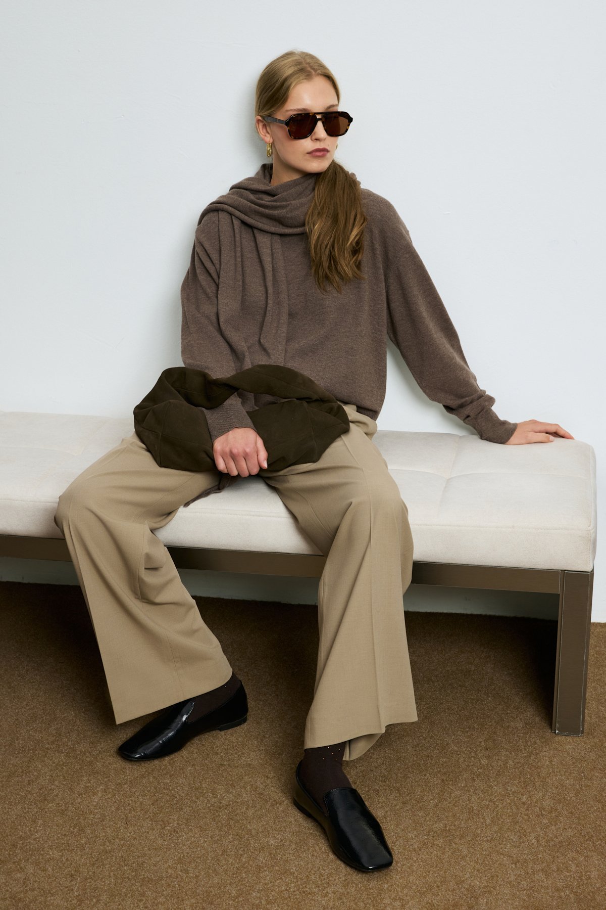 35% Acrylıc 27% Polyester 21%ptt 9% Nylon 6% Camel 2% Spandex Lıght Brown - LUFIAN