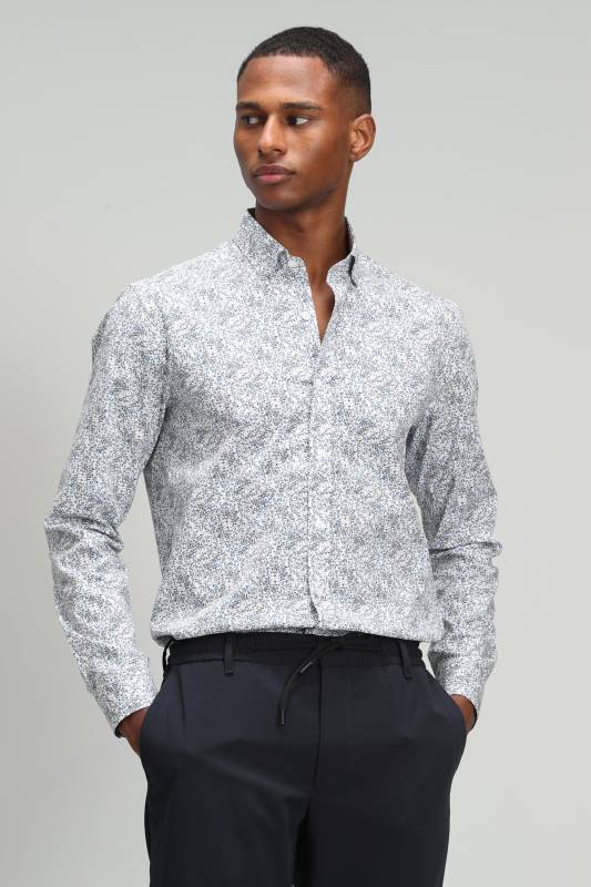 Abel Mens Smart Shirt Slım Fıt Sax - 1