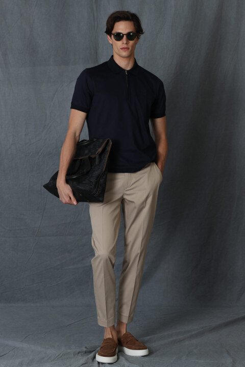 Aden Smart Mens Chino Pants Slım Fıt Beıge - Lufian