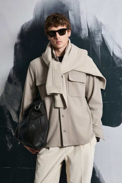 Ador Men Basic Shirt Regular Fıt Beıge - Lufian