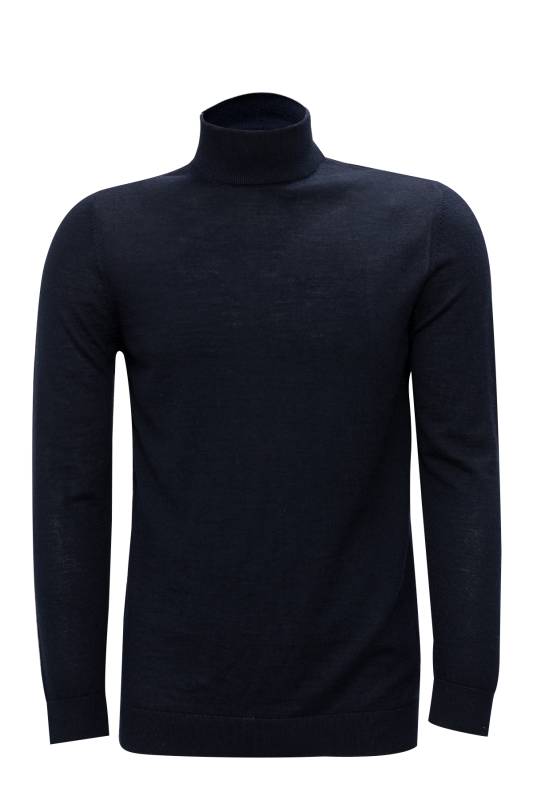 Alex Half Fisherman Mens Sweater Navy - 1