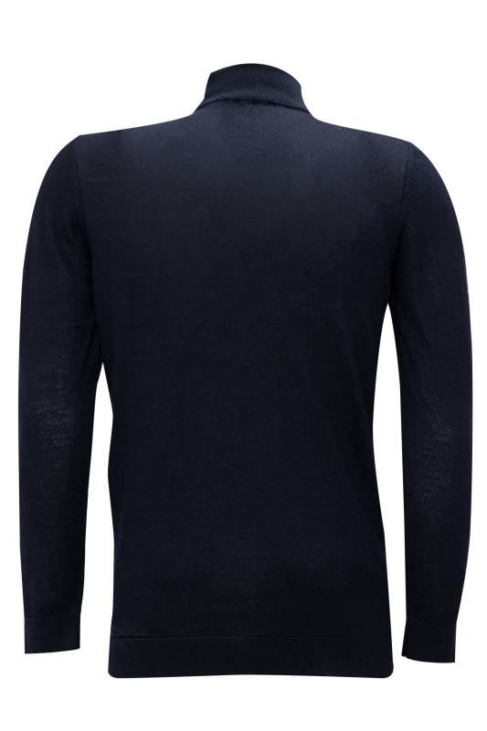 Alex Half Fisherman Mens Sweater Navy - 2