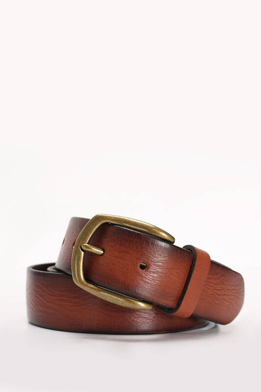 Alf Mens Leather Belt Taba - 1