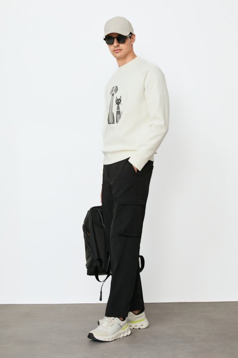 Male Sweatshirt Off Whıte - Lufian
