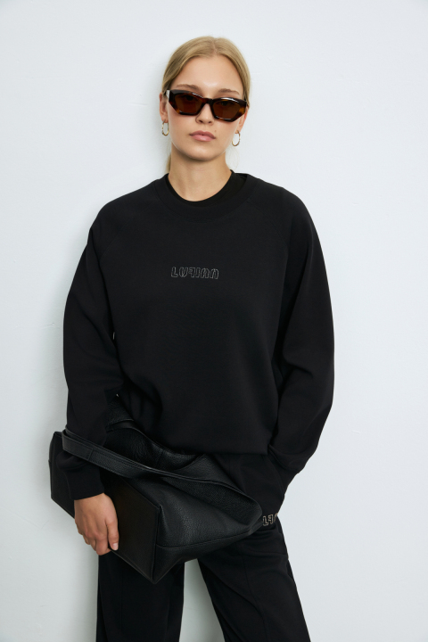 Woman Knitting Sweatsh Black - LUFIAN
