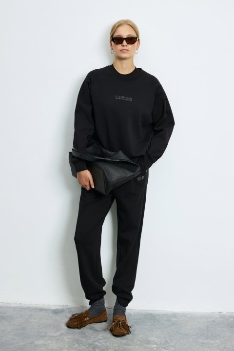 Woman Knitting Sweatsh Black - LUFIAN