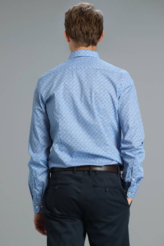 Allen Mens Smart Shirt Slım Fıt Sax - 3