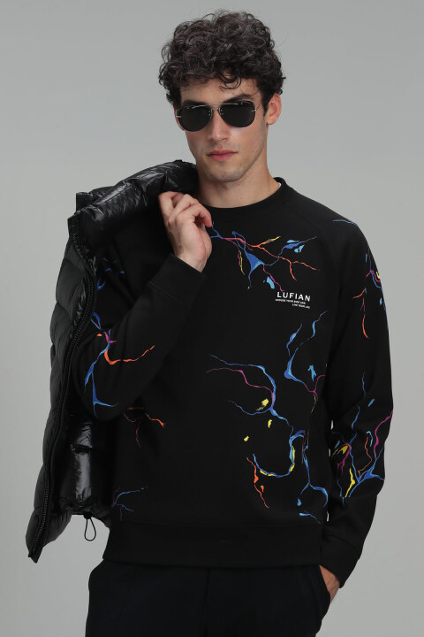 Alvın Male Sweatshirt Black - Lufian