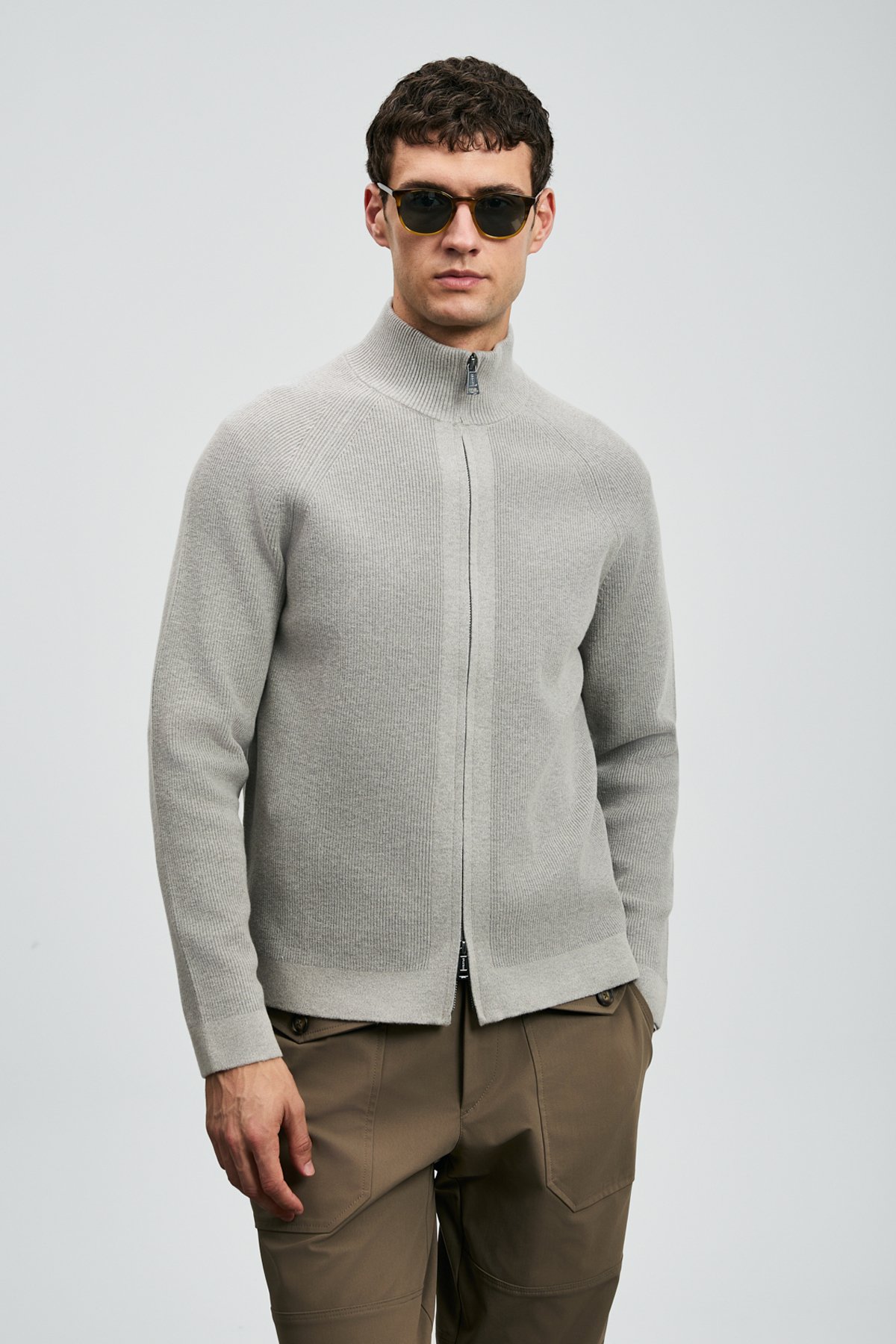 Amber Men's Cardigan Mink - LUFIAN