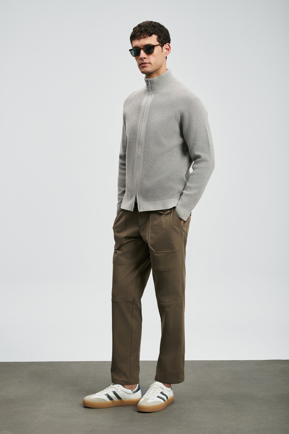 Amber Men's Cardigan Mink - LUFIAN (1)