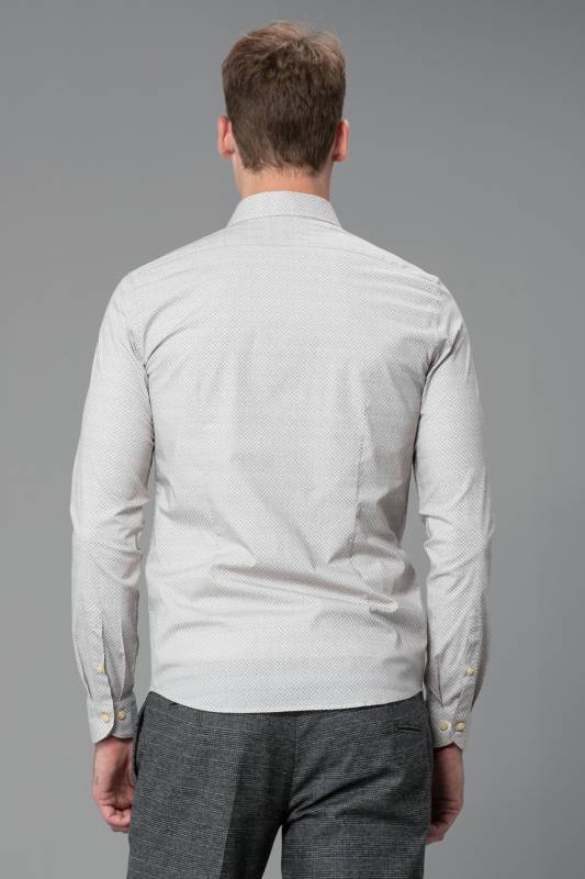 Amıens Mens Smart Shirt Slım Fıt Beıge - 4