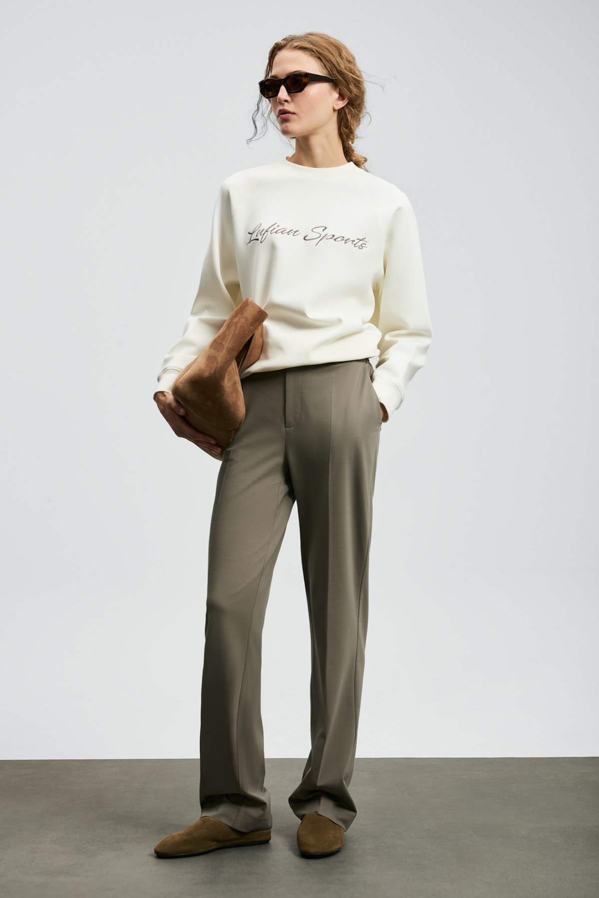Ander Women's Knitted Sweatshirt Off White - LUFIAN